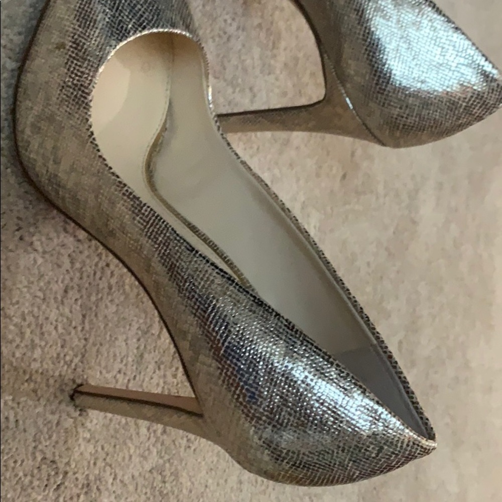 Gold Snake Skin Heels - Picture 2 of 5